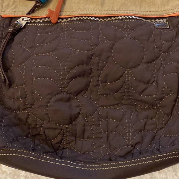 Fossil hobo purse, Brown/tan with orange accent - Picture 3 of 6